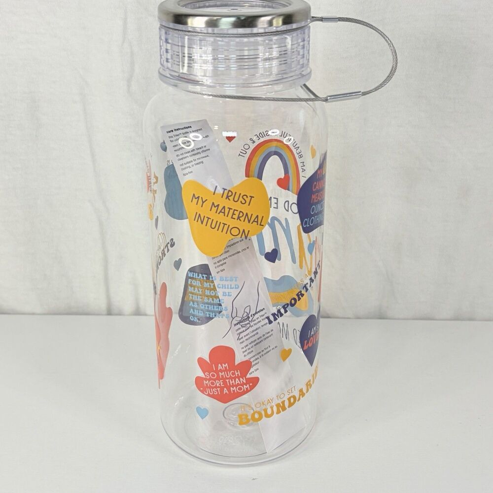 Latched mama Positive affirmations clear waterbottle Wide mouth Good Enough